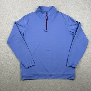 Peter Millar Sweater Mens Large Blue Crown Sport 1/4 Zip Performance Golf Active